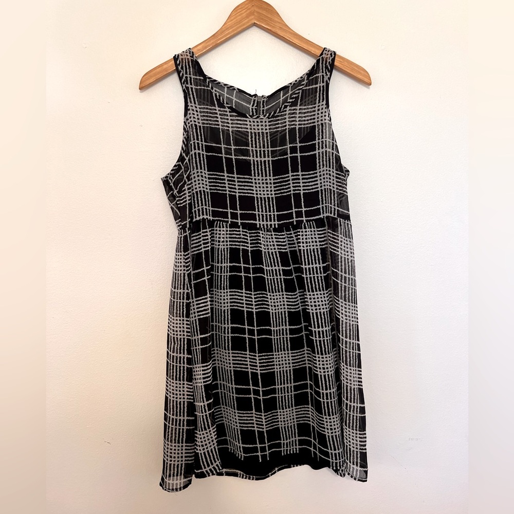 EXPRESS Small Dress black &white check